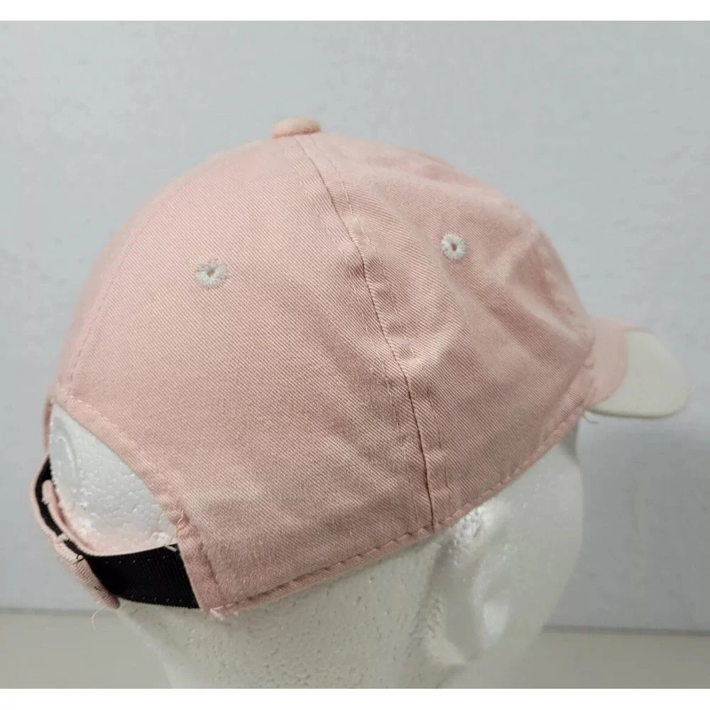 Cabela's Youth Hat‎ One Size Embroidered Logo Pink Red Adjustable Hook & Loop